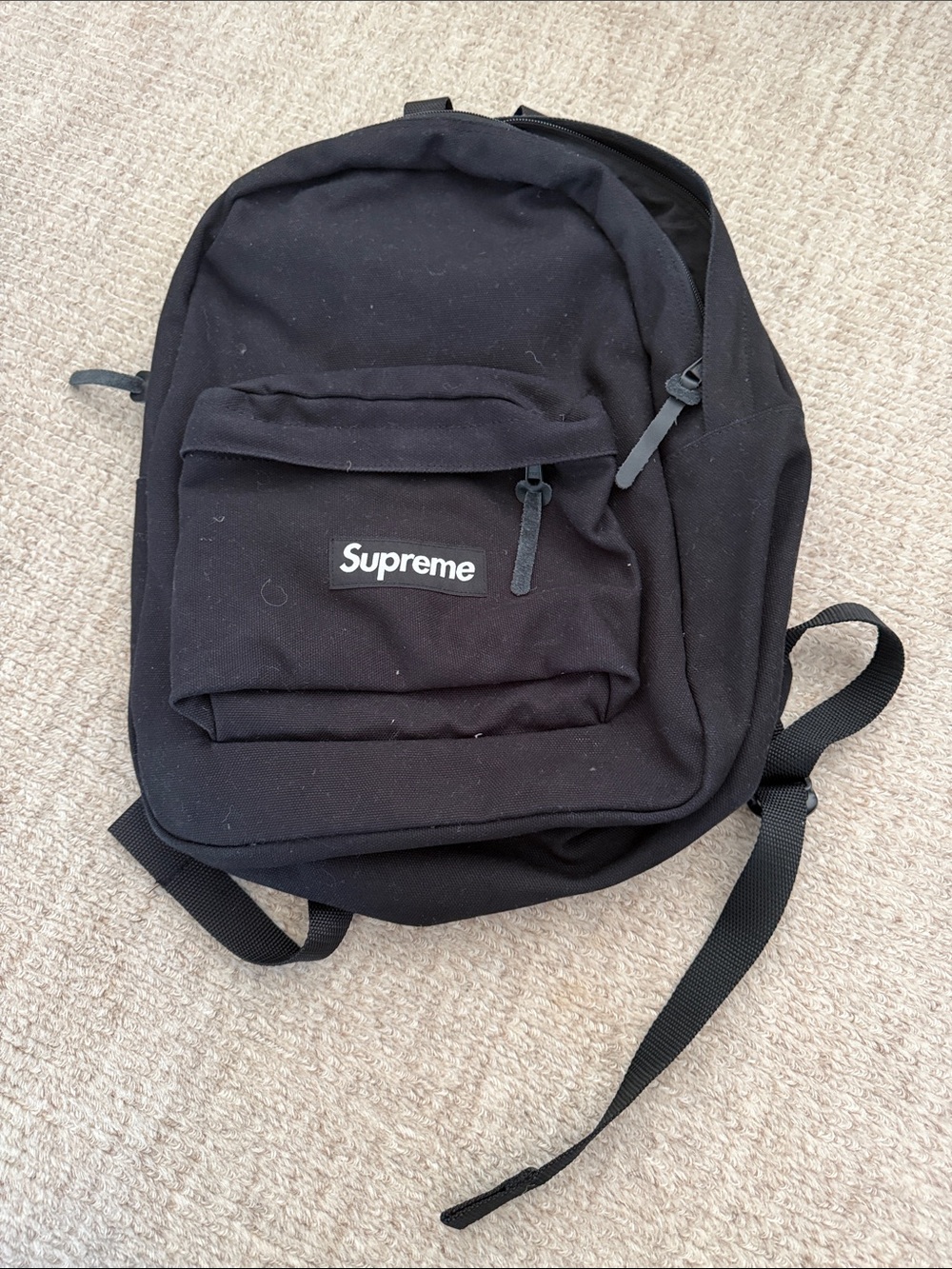 Supreme Black Signature Logo Backpack